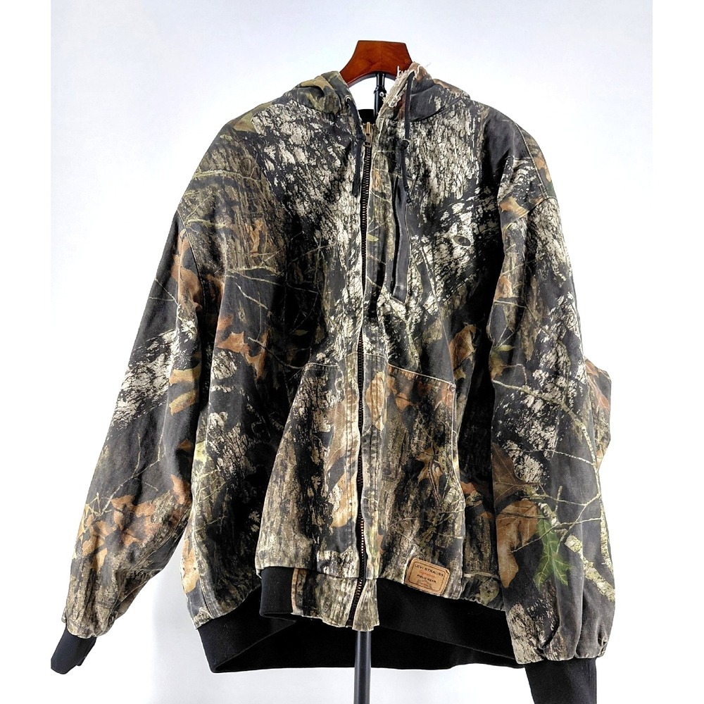 Levi Strauss Signature Field Gear Men's Camo Hooded Jacket Cotton Shell SZ 2XL